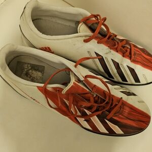 Adidas Red and White Soccer Cleats